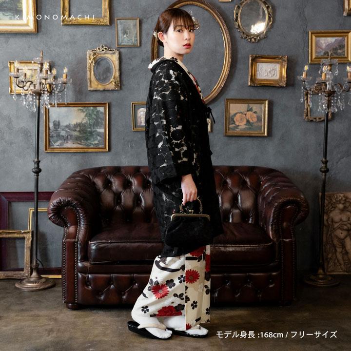 羽織紐 女性用 オニキス・スモーキークォーツ・白水晶 黒色 レディース 和装小物 2023年製 長さ20cm 未使用品 【キモノオフ野々市若松店】 KIMONOMACHI 羽織 単品 レース羽織「ブラック」KIMONOMACHIオリジナル