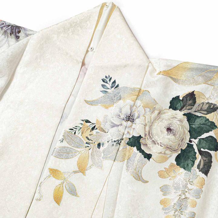 未仕立て 振袖 22点セット「FURURU 白 洋花のリース」仮絵羽 振り袖