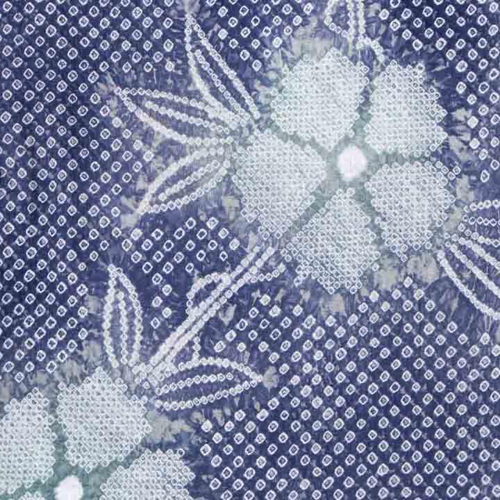 美品　逸品　絞り風　浴衣 花 綿 新品 有松鳴海絞り 梅 夏着物 仕付け糸付“目にするだけで