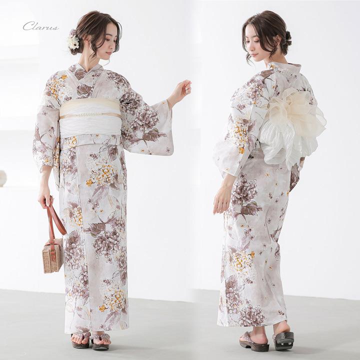 KIMONOMACHI Clarus レディース 女性浴衣 単品「夏の思い出 あじさい
