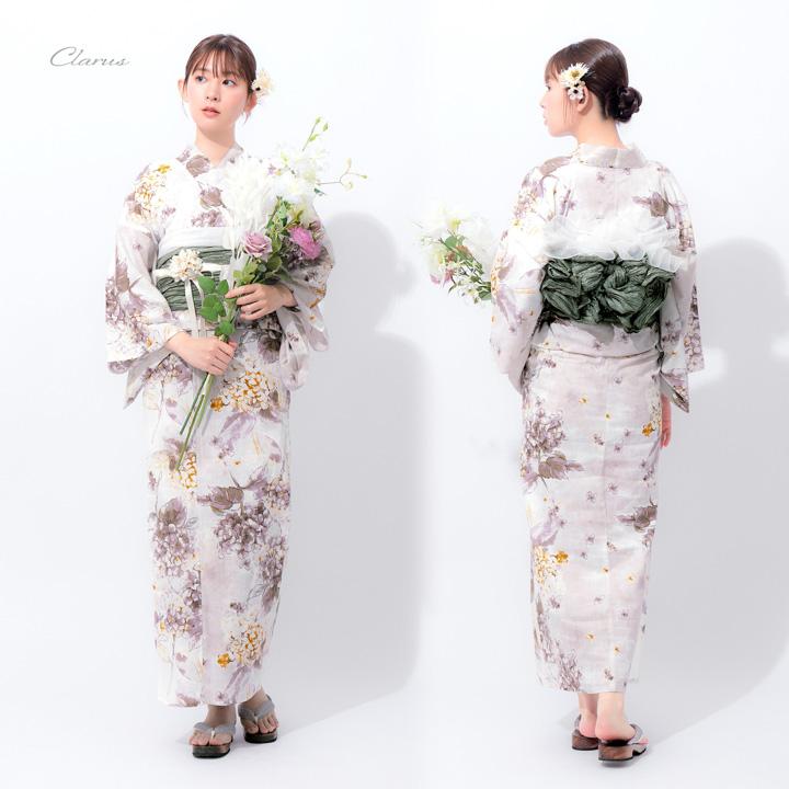 KIMONOMACHI Clarus レディース 女性浴衣 単品「夏の思い出 あじさい