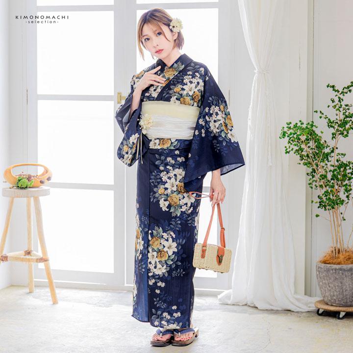 大人のゆかた◇新品変わり織高級浴衣単品◎プレタ浴衣　青百合 大人のゆかた◇新品変わり織高級浴衣単品◎プレタ浴衣 青百合 大人の