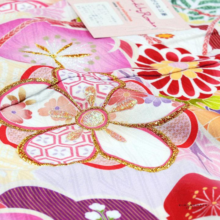 着物と長襦袢のセット　四つ身　7歳　紫系　桜　雪輪　藤 七五三 7歳 四つ身着物フルセット ブランド Shikibu Roman 式部浪漫