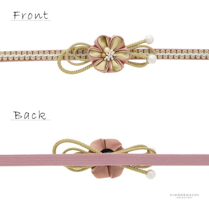 帯締め 振袖用 帯〆 正絹 単品 「つまみのお花 ブラック・ホワイト・ワインレッド・ローズミスト・ゴールドベージュ」日本製 成人式 結婚式 振袖(メール便不可) | ブランド登録なし | 19