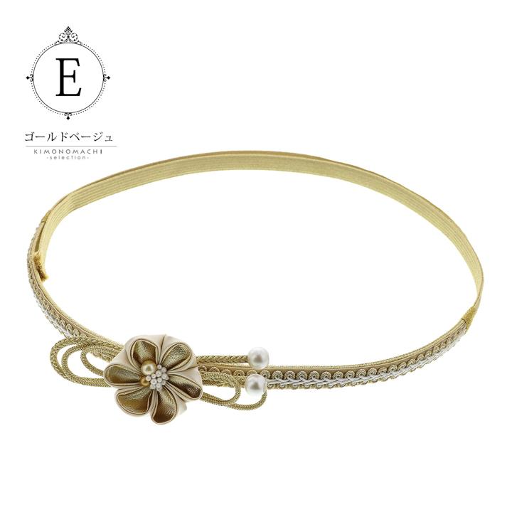 帯締め 振袖用 帯〆 正絹 単品 「つまみのお花 ブラック・ホワイト・ワインレッド・ローズミスト・ゴールドベージュ」日本製 成人式 結婚式 振袖(メール便不可) | ブランド登録なし | 20