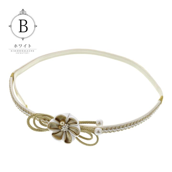 帯締め 振袖用 帯〆 正絹 単品 「つまみのお花 ブラック・ホワイト・ワインレッド・ローズミスト・ゴールドベージュ」日本製 成人式 結婚式 振袖(メール便不可) | ブランド登録なし | 11