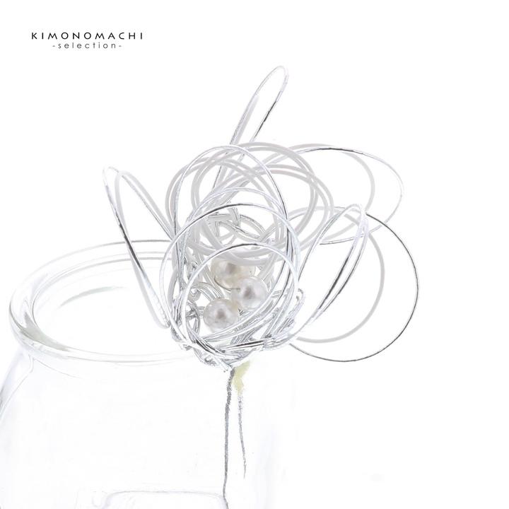 成人式 髪飾り コームとUピンの4点セット「スノーホワイト・サクラピンク