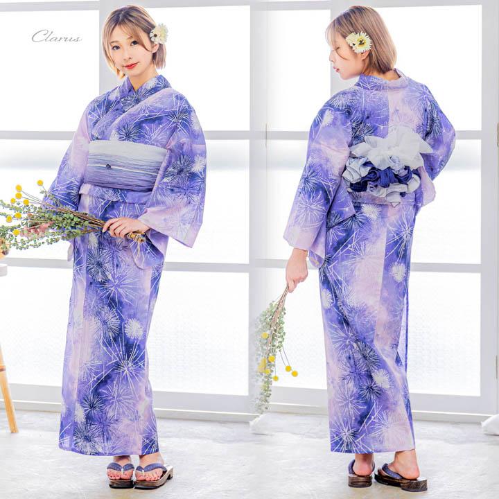 KIMONOMACHI Clarus レディース 女性浴衣2点セット （浴衣＋グラデしわ