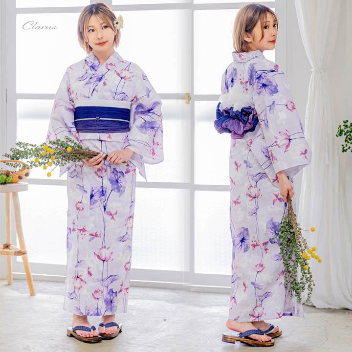 KIMONOMACHI Clarus レディース 女性浴衣2点セット （浴衣＋グラデしわ