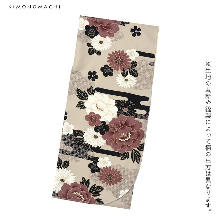 【Q2155】Ｓお仕立て上がり正絹小紋　焦げ茶色地に花柄 シルック 着物 単衣 江戸小紋 Lサイズ こげ茶地 鮫小紋 東レシルック
