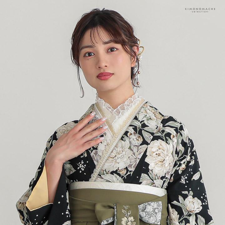 パール付き 重ね衿 伊達衿 単品「ブレード×パール オフホワイト」日本