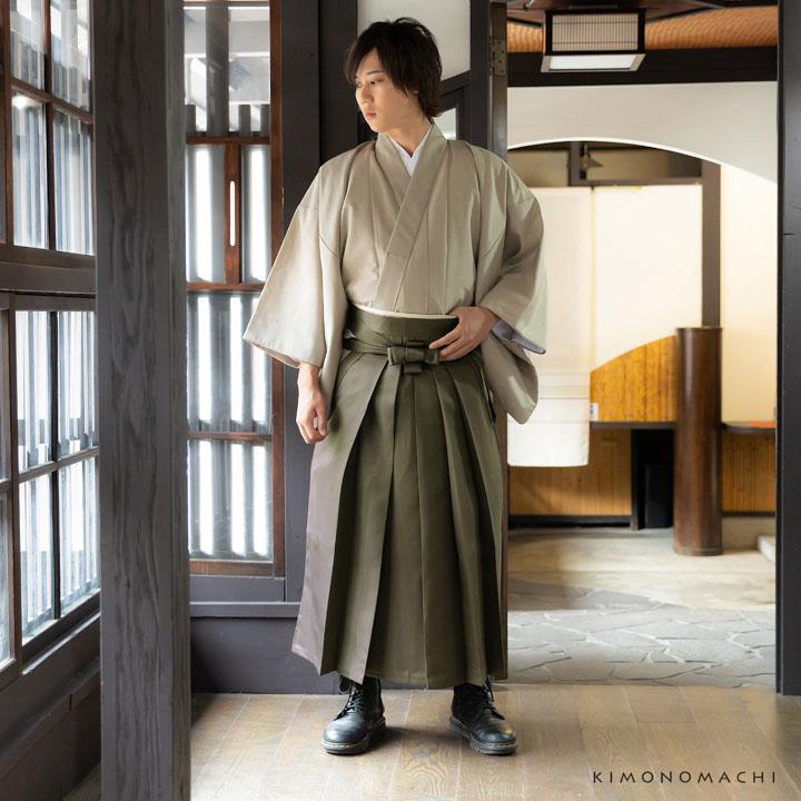 KIMONOMACHI 袴 メンズ 馬乗り袴 単品「利休色」S/M/L/LL/3L サイズ 馬