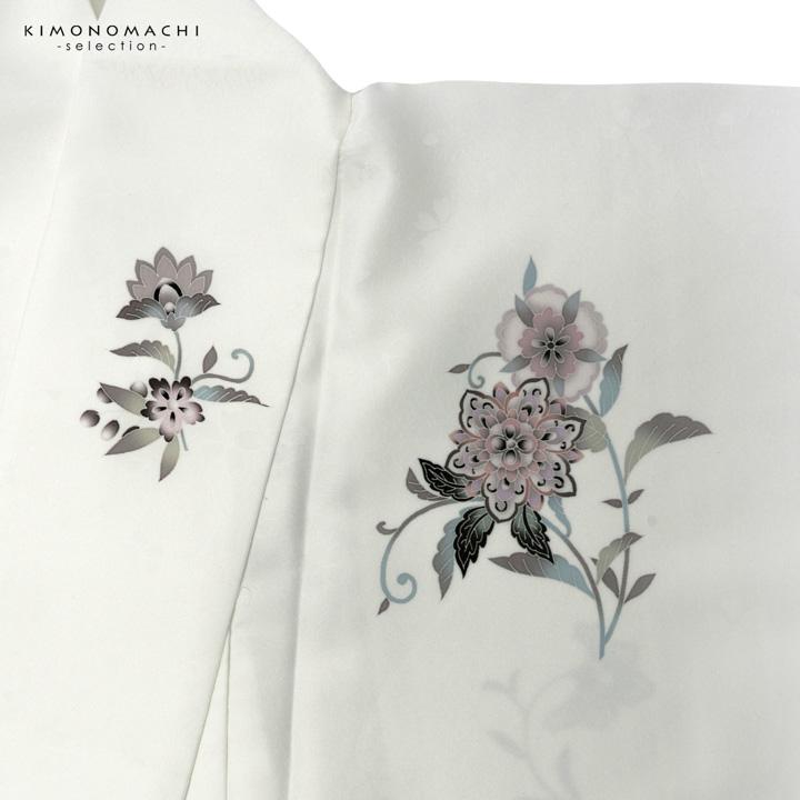 訪問着 お仕立て上がり 単品「白 唐花」礼装 ポリエステル 訪問着 結婚式 パーティー 祝賀会 入学式 卒業式 袷 プレタ 仕立てあがり(メール便不可)の画像