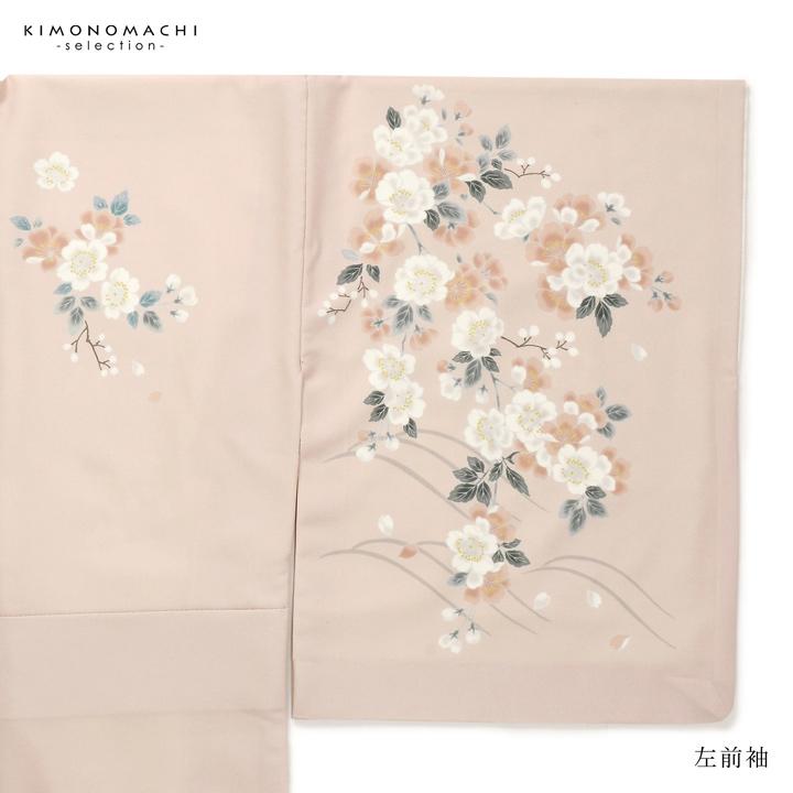 訪問着 お仕立て上がり 単品「ピンクベージュ 野ばら」礼装 ポリエステル 訪問着 結婚式 パーティー 祝賀会 入学式 卒業式 袷 プレタ (メール便不可)の画像