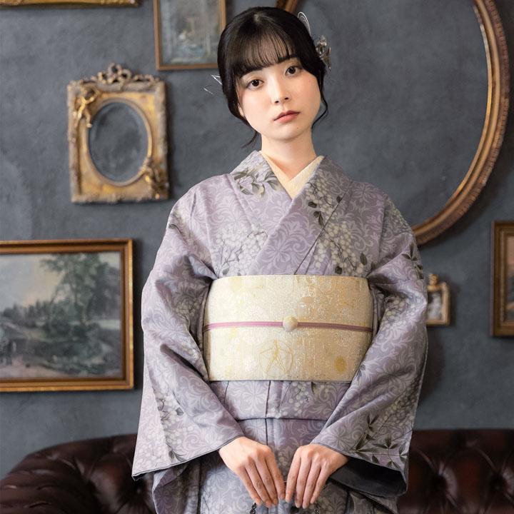 半幅帯 オルザ oluza oruza 単品「コスモグラフィー 鳥の子色×ゴールド