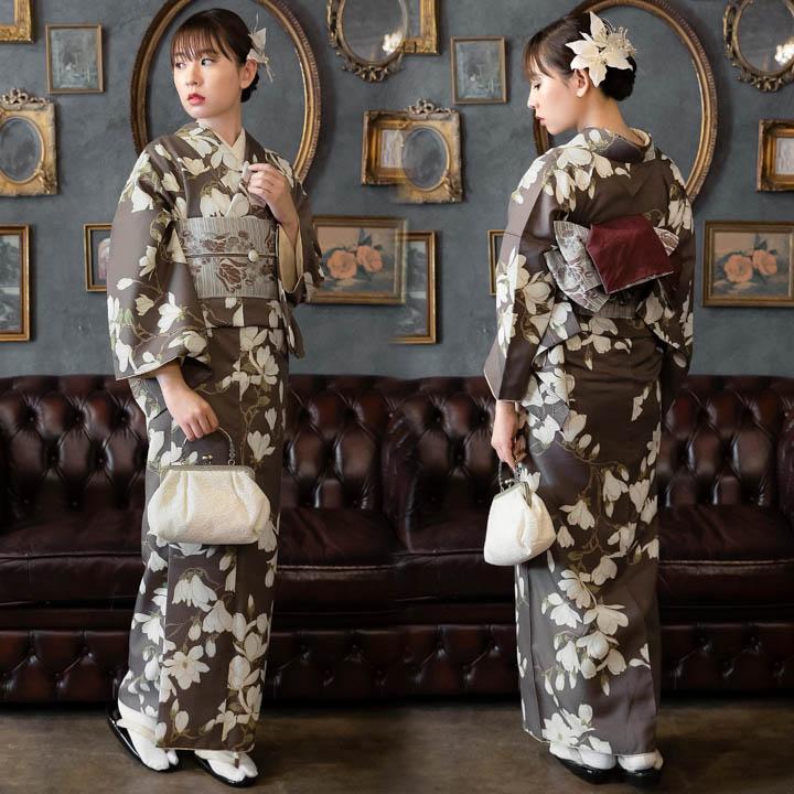半幅帯 オルザ oluza oruza 単品「チューリップ 白×小豆色・紺×黄