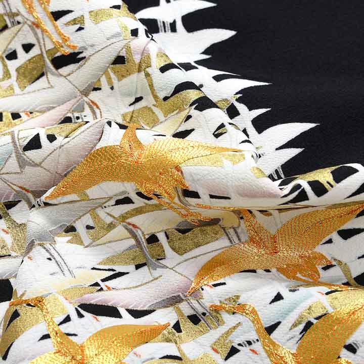 黒留袖 お仕立て上がり 単品「千羽鶴」正絹 紋入れ代込み 留袖 結婚式