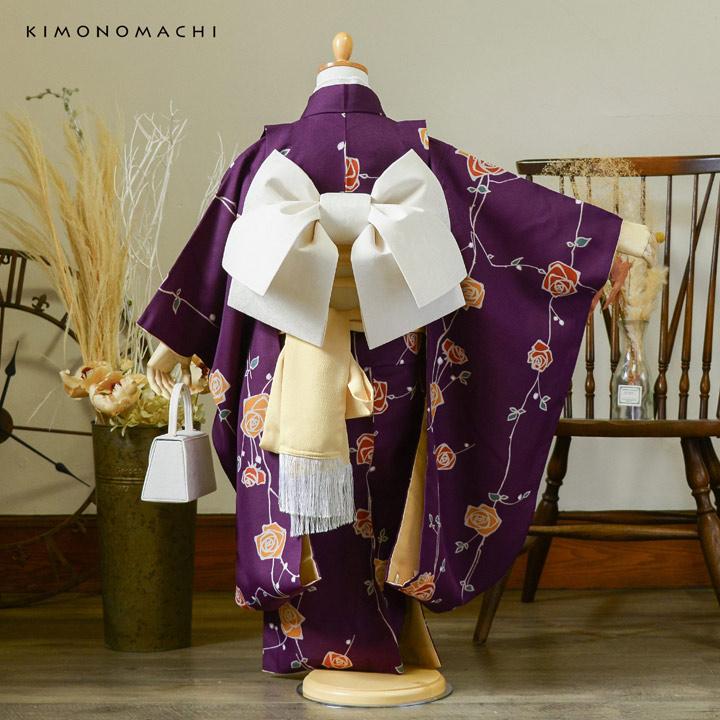 七五三女の子 7歳　四つ身着物・長襦袢　紫　古典柄 七五三女の子 7歳 四つ身着物・長襦袢 紫 古典柄 七五三女の子 7歳