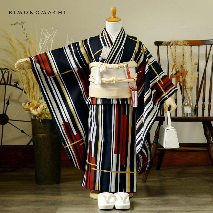 yellow⭐︎7歳四つ身セットH KIMONOMACHI 七五三 7歳 四つ身着物セット「ラインカラー 黄色×薄香