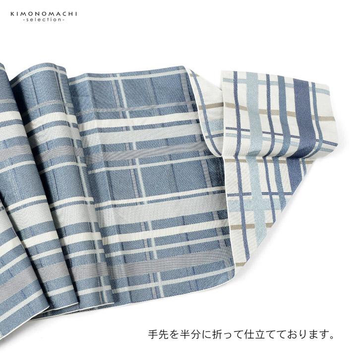 八寸名古屋帯 オルザ oluza oruza 単品「チェック ブルーグリーン