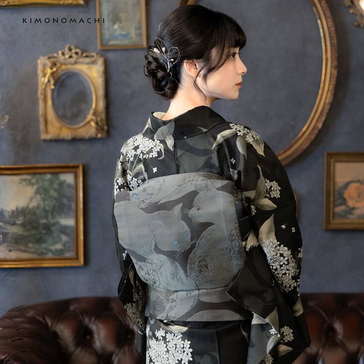 noriko【袷】四角に○の飛び柄の紬コーデセット 銀座【B-4554】単衣 紬地 付下げ 潤色 華文など（畳紙付き）:身丈154