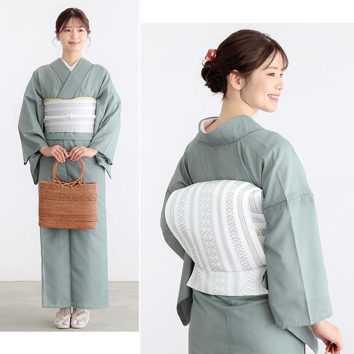 紗献上八寸帯 単品「紺色・白×青磁色・白×銀鼠」日本製 ポリエステル帯