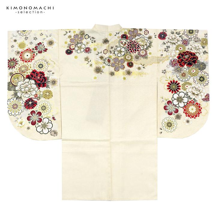 袴 セット 卒業式 女性 4点セット「絵羽二尺袖：クリーム 雲に花紋+刺繍袴：オリーブ 南天+袴下帯：シルバーグレー 七宝+襦袢」卒業式 女性 (メール便不可)の画像