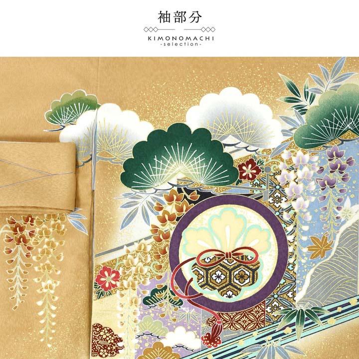 男の子のお宮参り産着 祝い着「赤白橡色 龍頭の兜、幔幕に松藤」熨斗目 のしめ 一つ身 一ツ身 初着 お初着 御祝着 着物 七五三 お宮詣り 祈願 (メール便不可)_7