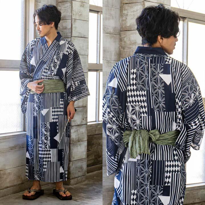 KIMONOMACHI 浴衣 帯 しわ兵児帯 単品「レッド ホワイト ブラック