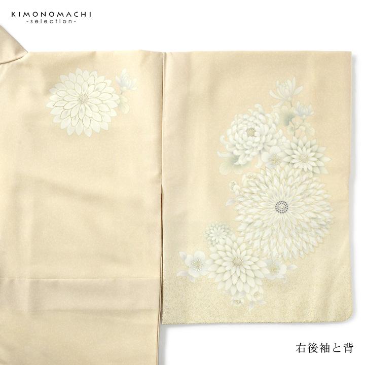 訪問着 お仕立て上がり 単品 JAPAN STYLE「練色 むじな菊」 日本製 礼装 ポリエステル 訪問着 結婚式 パーティー 祝賀会 入学式 卒業式 (メール便不可)の画像