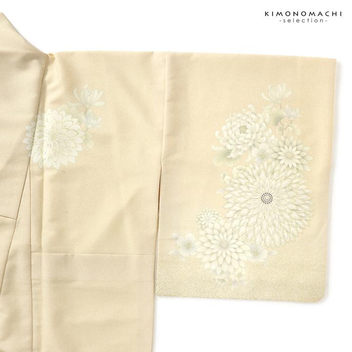 訪問着 お仕立て上がり 単品 JAPAN STYLE「練色 むじな菊」 日本製 礼装 ポリエステル 訪問着 結婚式 パーティー 祝賀会 入学式 卒業式 (メール便不可)の画像