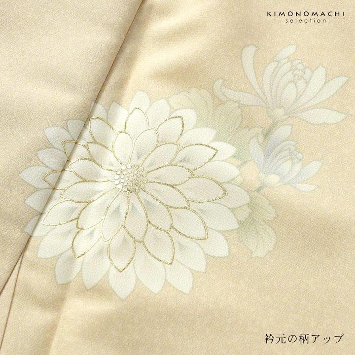 訪問着 お仕立て上がり 単品 JAPAN STYLE「練色 むじな菊」 日本製 礼装 ポリエステル 訪問着 結婚式 パーティー 祝賀会 入学式 卒業式 (メール便不可)の画像