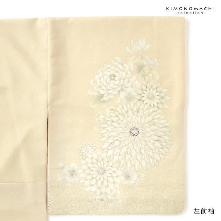 訪問着 お仕立て上がり 単品 JAPAN STYLE「練色 むじな菊」 日本製 礼装 ポリエステル 訪問着 結婚式 パーティー 祝賀会 入学式 卒業式 (メール便不可)の画像