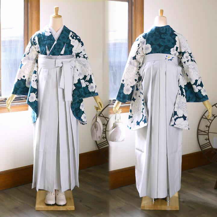 袴 セット 卒業式 女性 4点セット「二尺袖+刺繍袴+袴下帯+襦袢」卒業式 女性 レディース お仕立て上がり 袴セット 二尺袖着物セット 二尺着物 袴(メール便不可)の画像