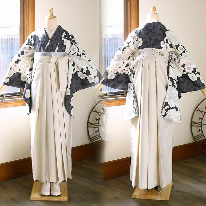 袴 セット 卒業式 女性 4点セット「二尺袖+刺繍袴+袴下帯+襦袢」卒業式 女性 レディース お仕立て上がり 袴セット 二尺袖着物セット 二尺着物 袴(メール便不可)の画像