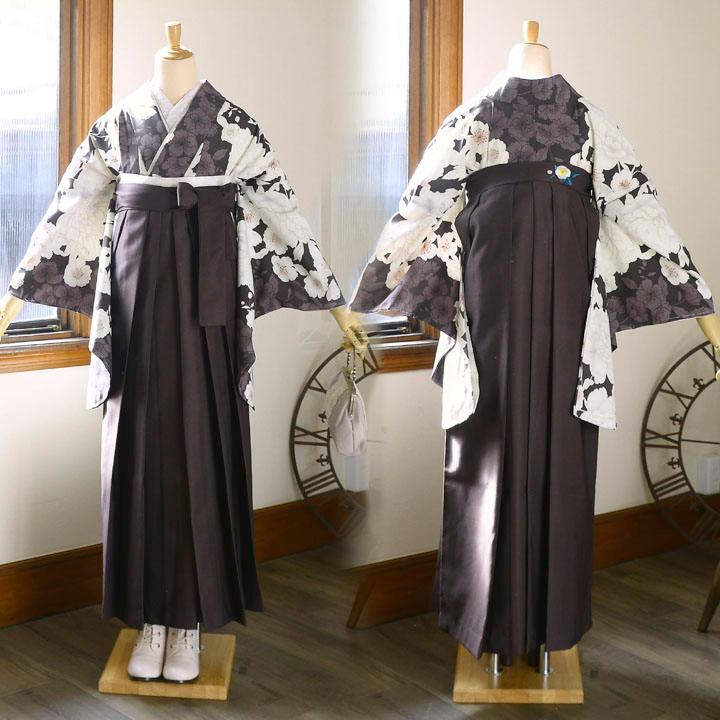袴 セット 卒業式 女性 4点セット「二尺袖+刺繍袴+袴下帯+襦袢」卒業式 女性 レディース お仕立て上がり 袴セット 二尺袖着物セット 二尺着物 袴(メール便不可)の画像