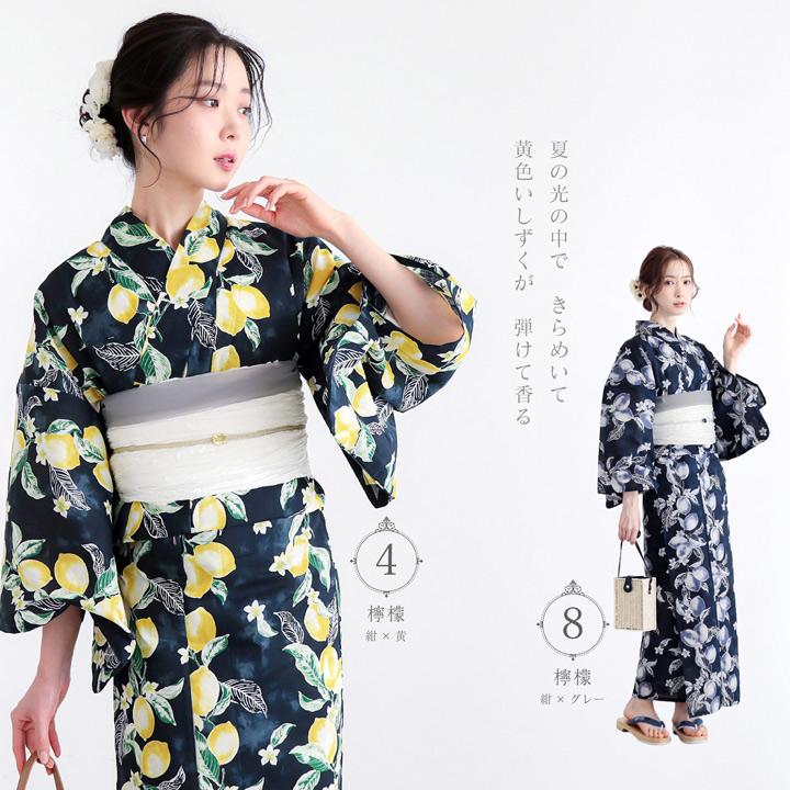 n*n様 【レア早い者勝ち！】月影屋 浴衣 レディースM ぶちゅ〜の浴衣 紺色 夏色美人 接触冷感 浴衣 レディース 女性浴衣2点セット（浴衣＋しわ