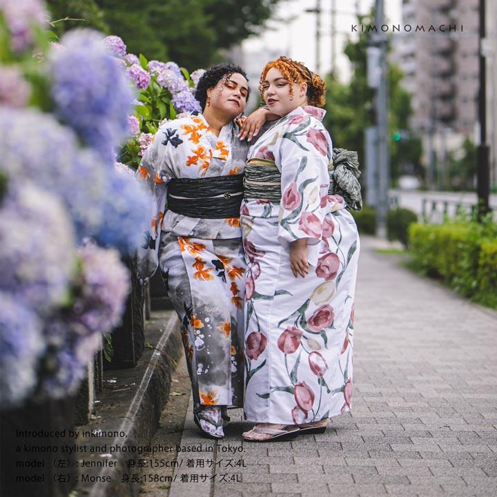 KIMONOMACHI 浴衣 レディース 大きいサイズ 女性浴衣単品「貝殻