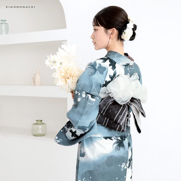 KIMONOMACHI 浴衣セット ゆらぎ金魚 F KIMONOMACHI 浴衣セット レディース 大人可愛い 浴衣2点セット（浴衣＋