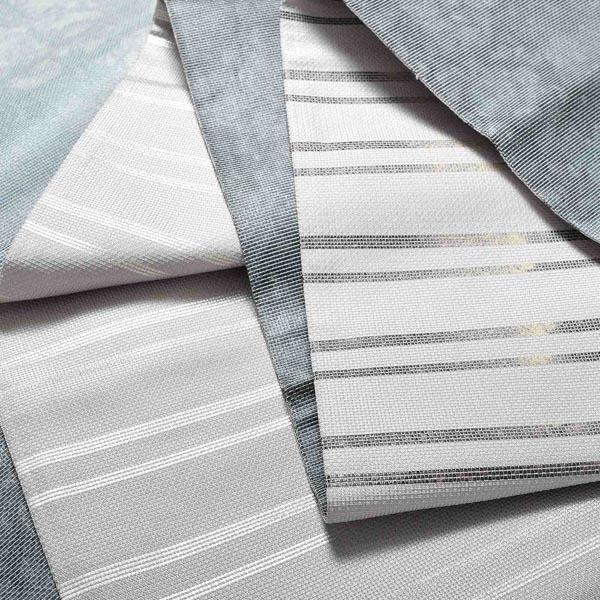 中古品)仕立て上がり 袋帯 「グレー 芭蕉羅 箔無地」 羅 洒落帯