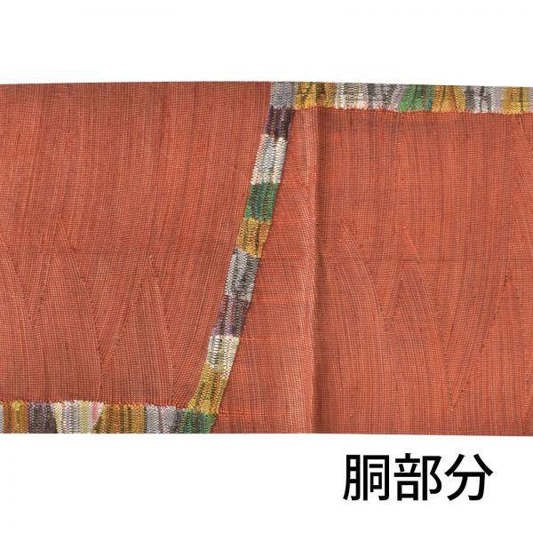 帯 新古品 美品「弁柄色 斜子織 変わり織」仕立て上がり 正絹 名古屋帯 八寸帯 斜子織(メール便不可)＜T＞on★20％OFF_2
