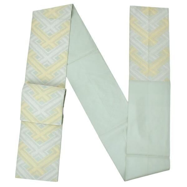 中古品)仕立て上がり 袋帯 「変わり菱組み」 礼装 人間国宝 北村武資作  