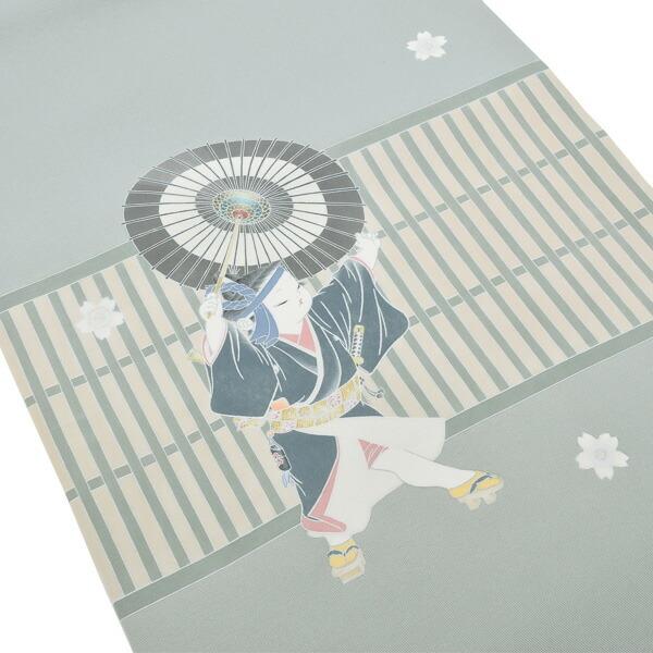 中古品)仕立て上がり 名古屋帯 「童子 助六」 加賀友禅 人間国宝 二