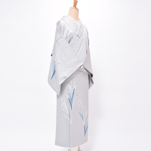 （Prices down3）(中古品)仕立て上がり 訪問着 「アイスグレー 鈴蘭」 袷 正絹 (メール便不可)＜T＞_2