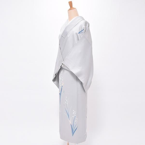 （Prices down3）(中古品)仕立て上がり 訪問着 「アイスグレー 鈴蘭」 袷 正絹 (メール便不可)＜T＞_3