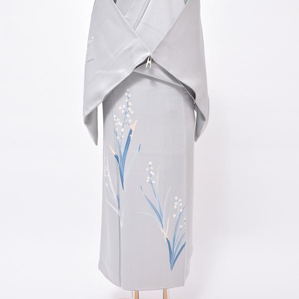 （Prices down3）(中古品)仕立て上がり 訪問着 「アイスグレー 鈴蘭」 袷 正絹 (メール便不可)＜T＞_4