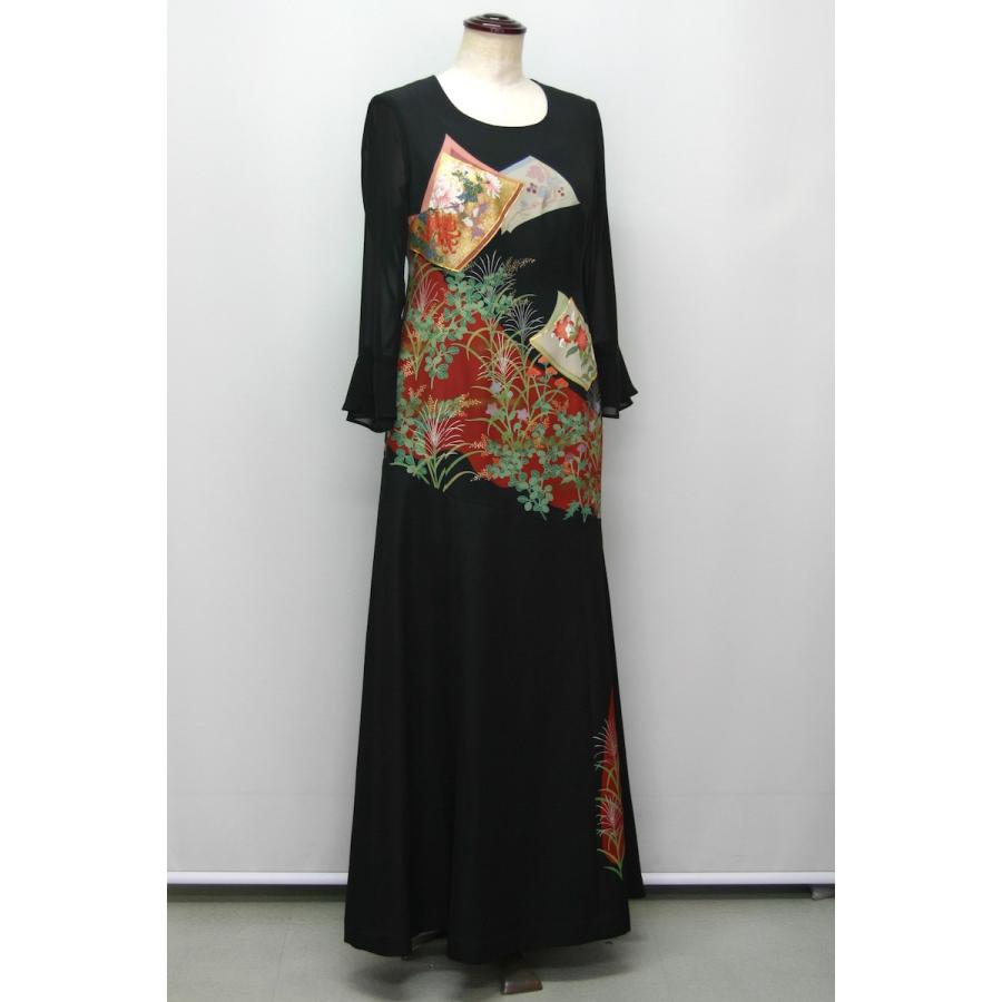 098一点物の正絹留袖ドレス【留袖ドレス 着物リメイクドレス 和ドレス