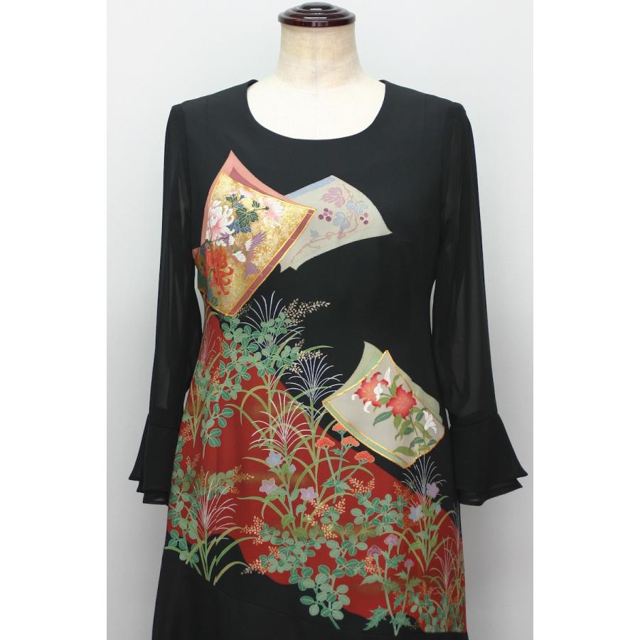 098一点物の正絹留袖ドレス【留袖ドレス 着物リメイクドレス 和ドレス