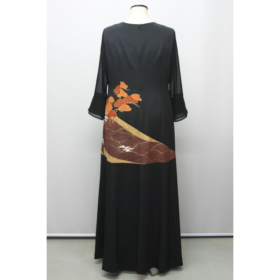 105一点物の正絹留袖ドレス 留袖ドレス 着物リメイクドレス ワンピース 和ドレス 結婚式 ミセス 参列 母親 親族 フォーマルドレス ファッション ワンピース ミセス 正絹 日本製 送料無料 13号 15 Kimono文珠庵