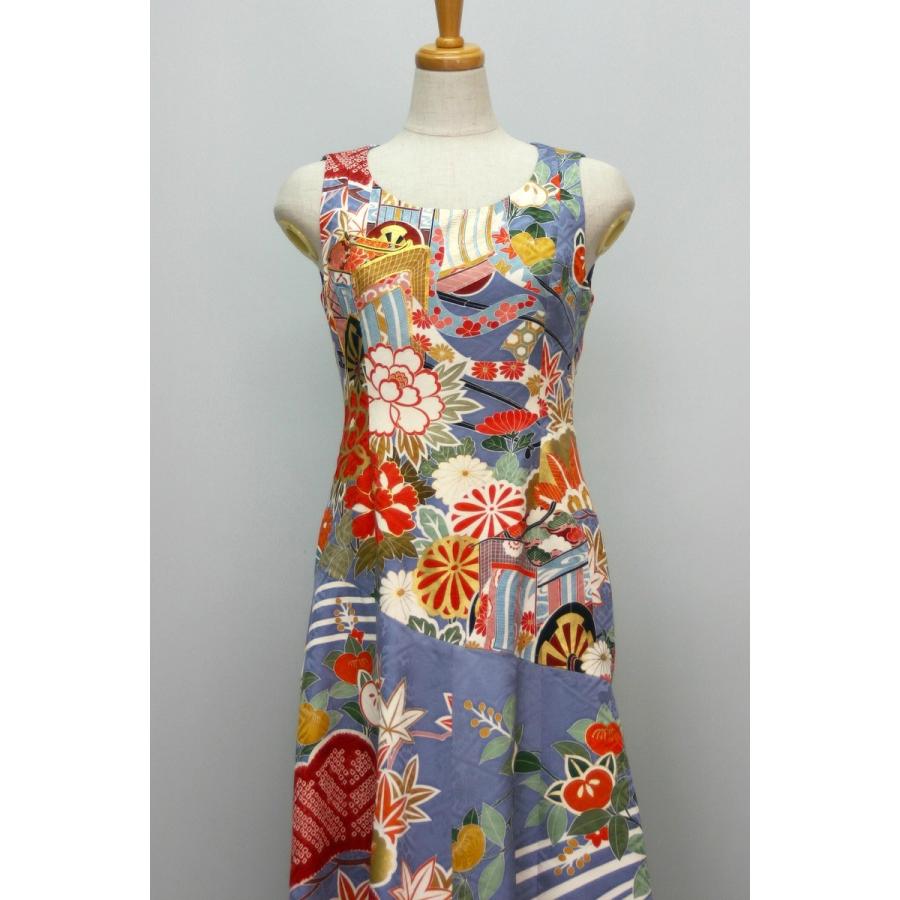 71一点物の正絹振袖ドレス 着物ドレス 着物リメイクドレス 和ドレス 結婚式 参列 親族 パーティードレス ワンピース 正絹 日本製 送料無料 9号 15 071 Kimono文珠庵 通販 Yahoo ショッピング